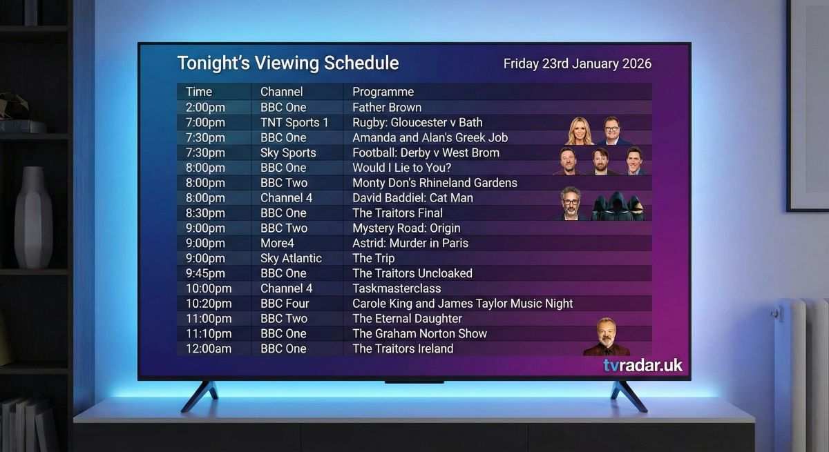 What's On TV Tonight: Friday 23rd January 2026