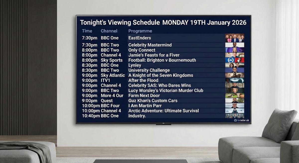 Whats On TV Tonight MONDAY 19TH January 2026