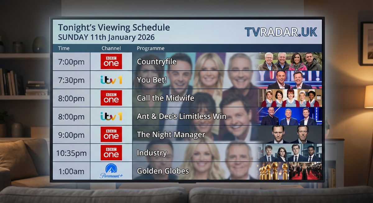What's On TV Tonight: Sunday 11th January 2026