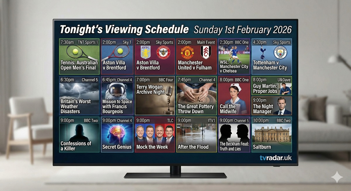 What's On TV Tonight Sunday 1st February 2026