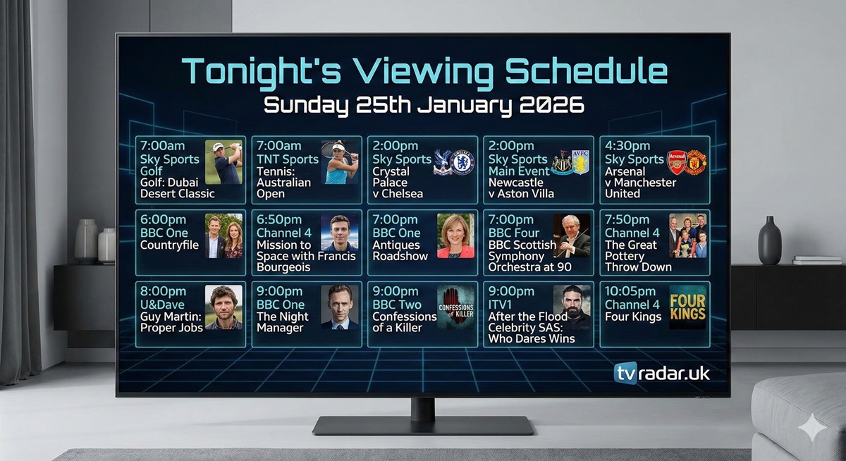 Whats On TV Tonight Sunday 25th January 2026
