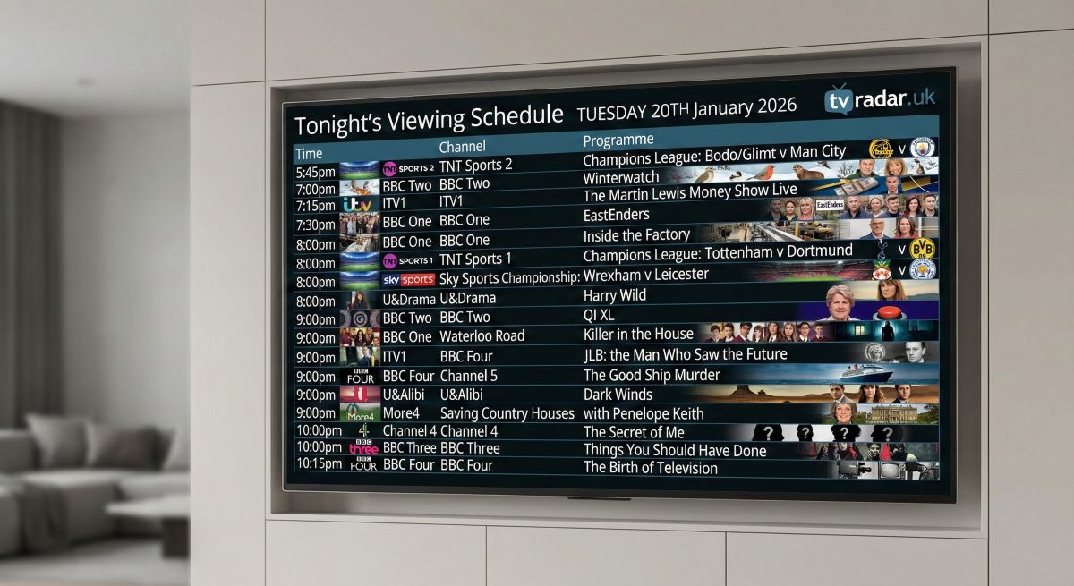 Whats On TV Tonight TUESDAY 20TH January 2026