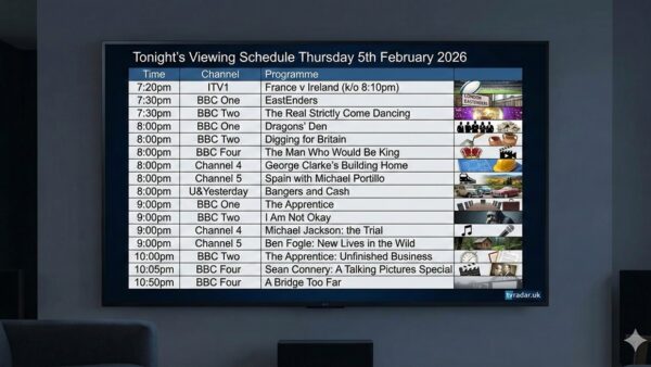What's On TV Tonight Thursday 5th February 2026