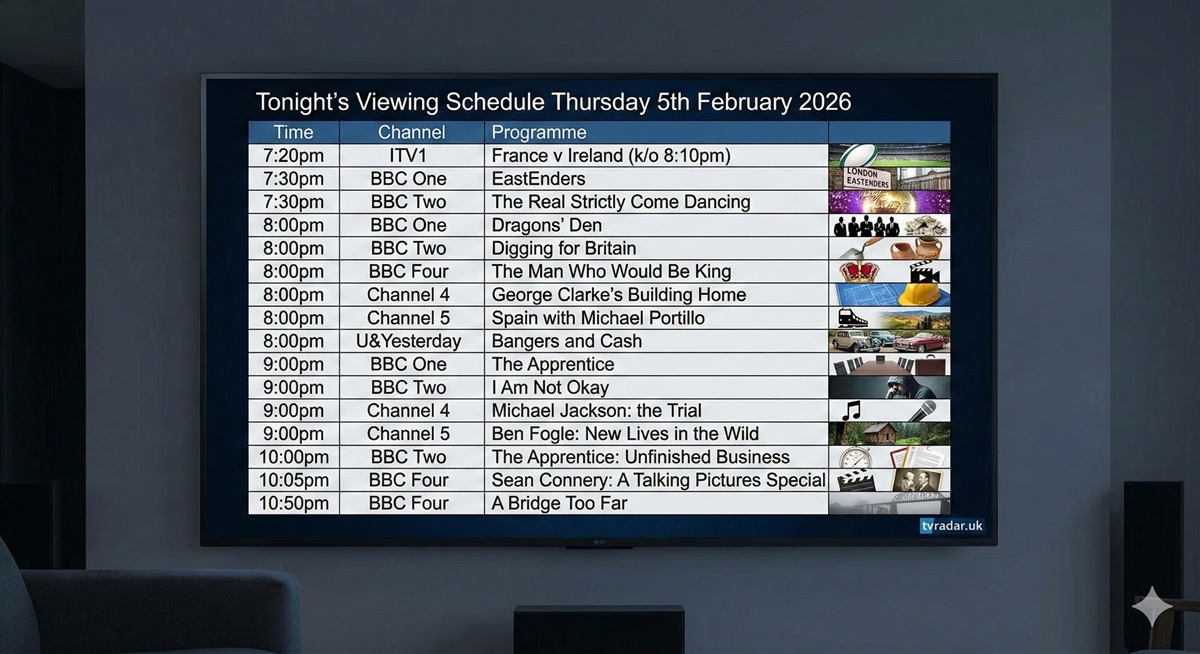 What's On TV Tonight Thursday 5th February 2026