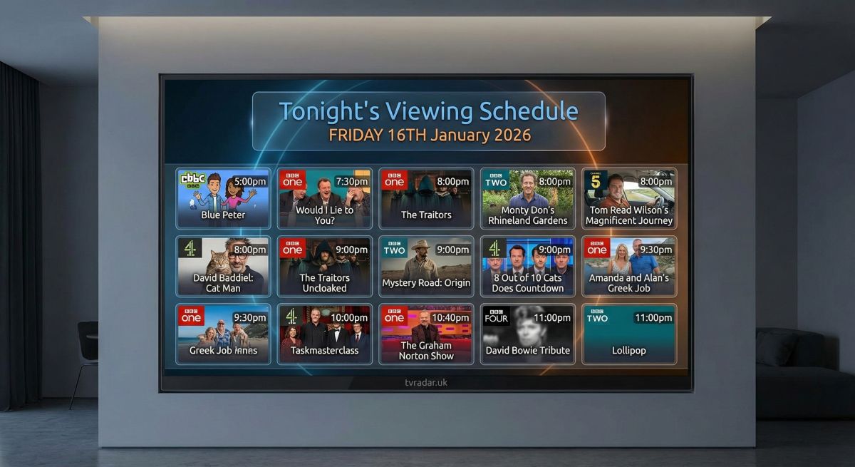 What's On TV Tonight: Friday 16th January 2026
