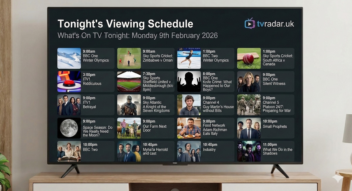 What's On TV Tonight Monday 9th February 2026