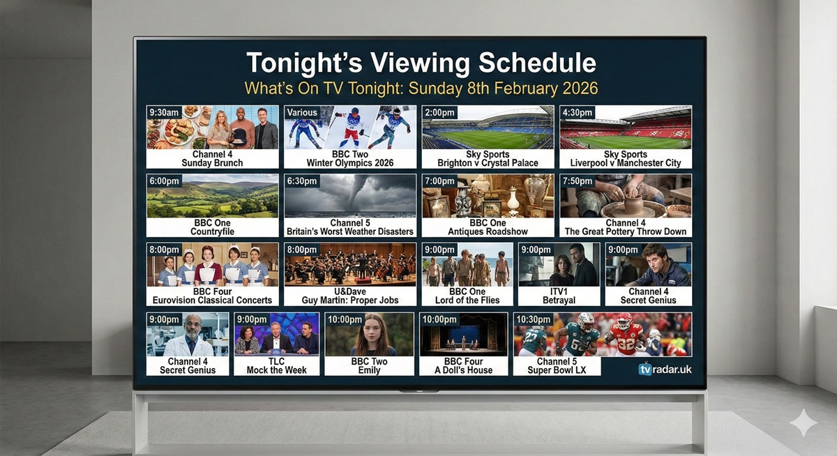 What's On TV Tonight Sunday 8th February 2026