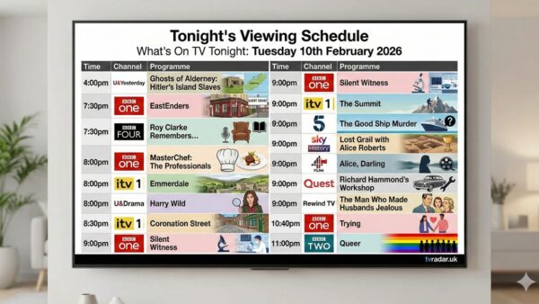 What's On TV Tonight Tuesday 10th February 2026