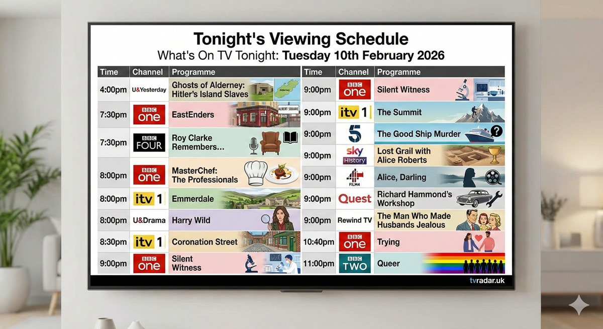 What's On TV Tonight Tuesday 10th February 2026