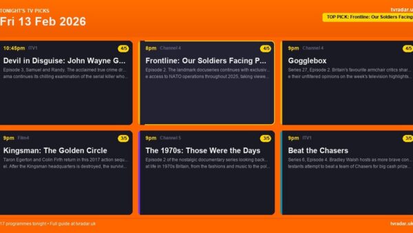 Whats On Tv Tonight Friday 13 February 2026