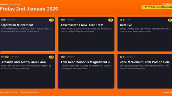 Whats On Tv Tonight Friday 2 January 2026
