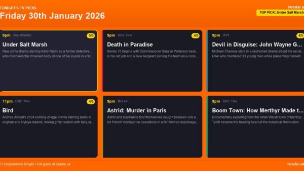 Whats On Tv Tonight Friday 30 January 2026
