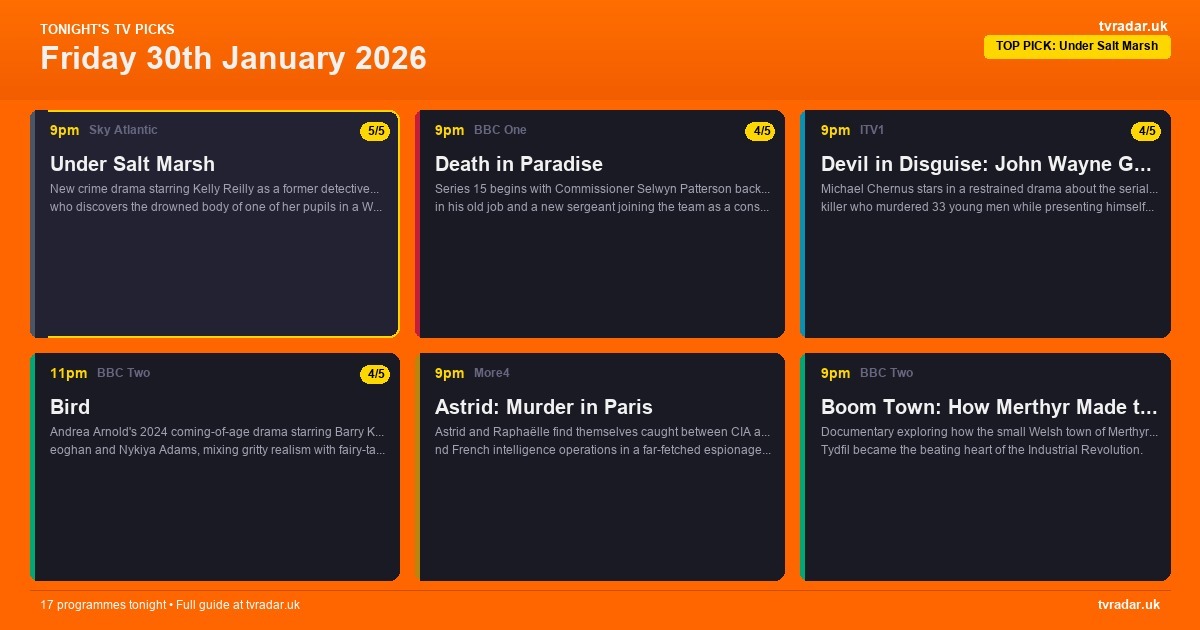 Whats On Tv Tonight Friday 30 January 2026
