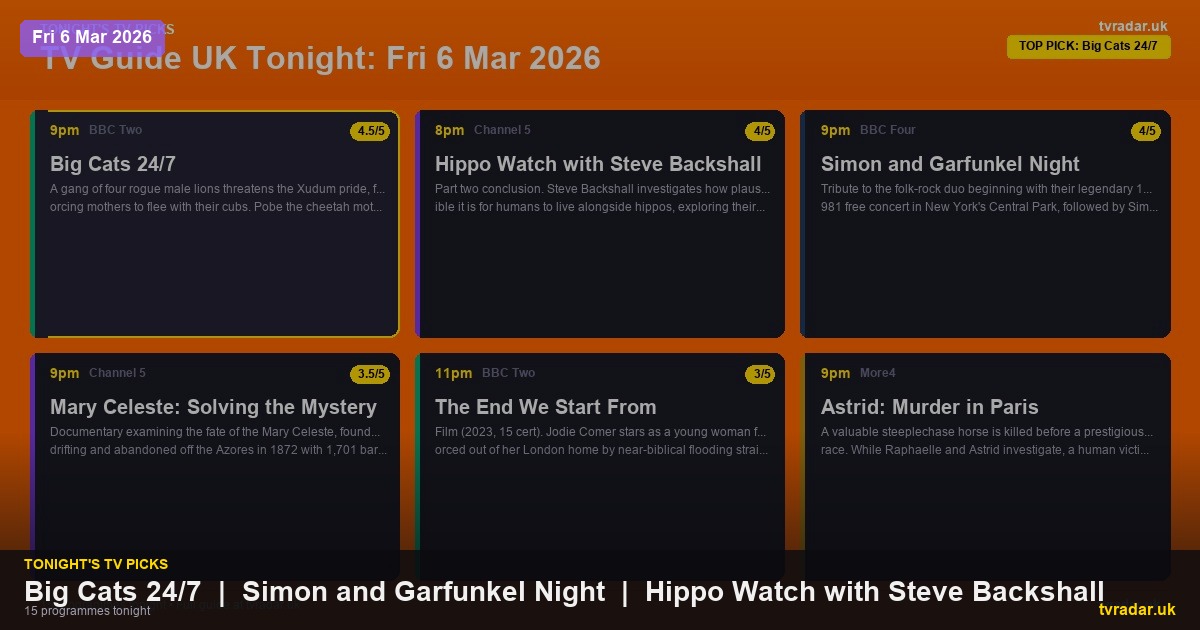 Whats On Tv Tonight Friday 6 March 2026