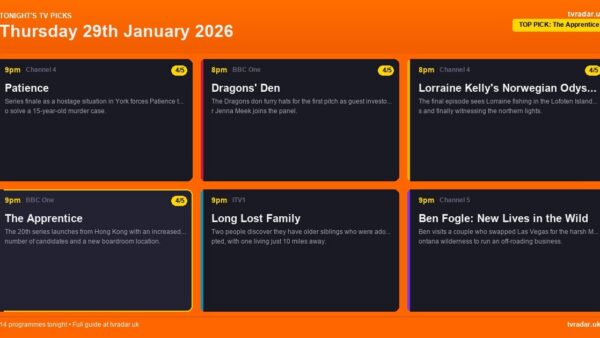 Whats On Tv Tonight Thursday 29 January 2026