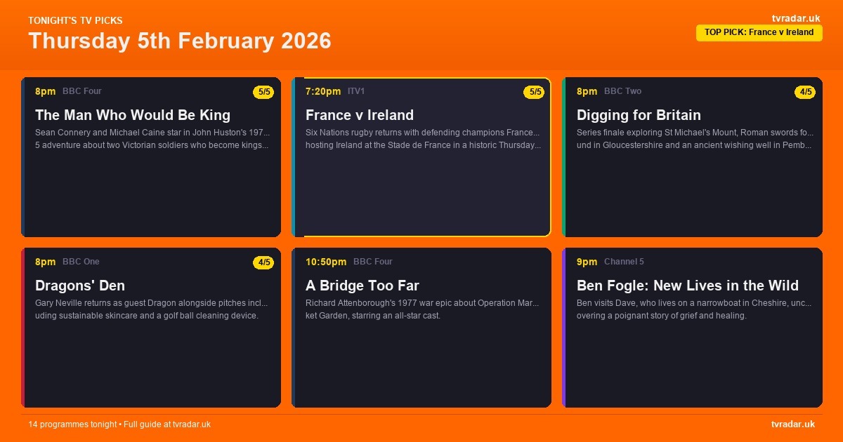 What’s On TV Tonight: Thursday 5th February 2026