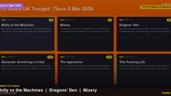 Whats On Tv Tonight Thursday 5 March 2026