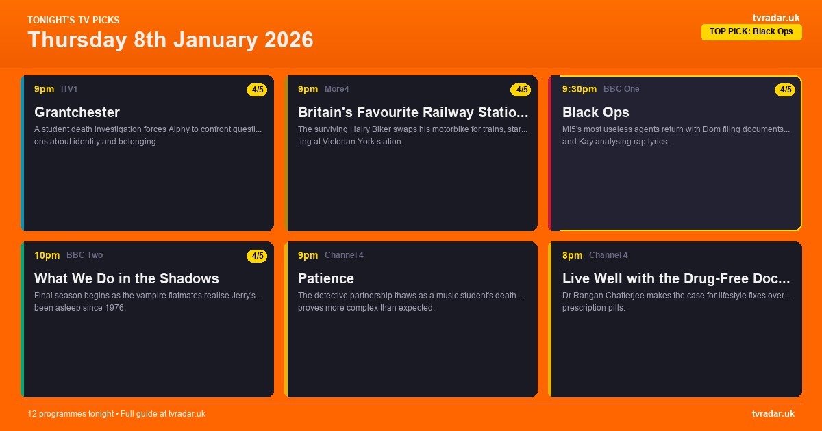 Whats On Tv Tonight Thursday 8 January 2026