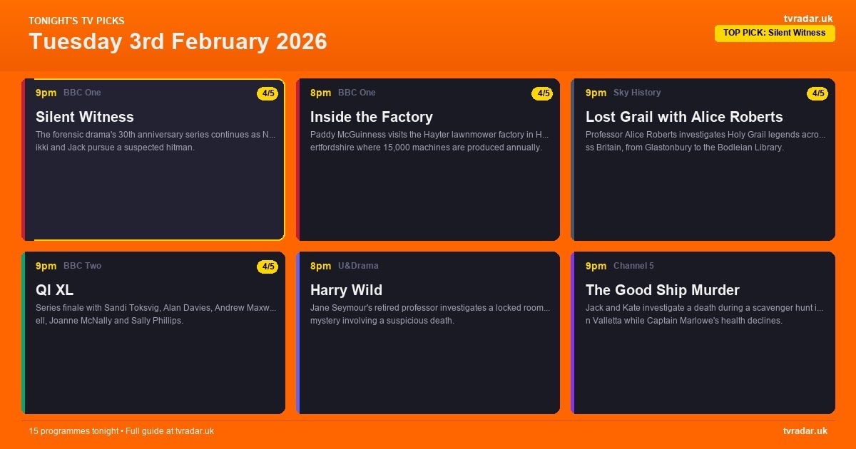 What's On TV Tonight: Tuesday 3rd February 2026