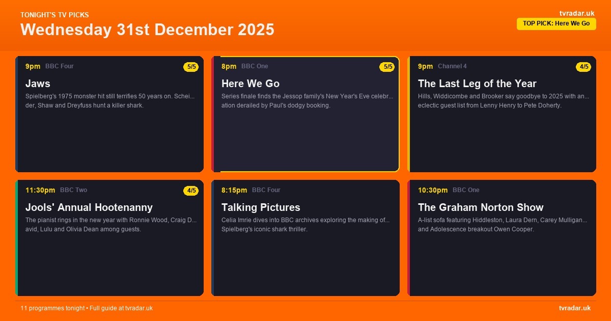 Whats On Tv Tonight Wednesday 31 December 2025