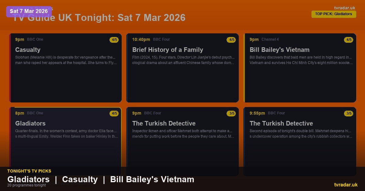 Whats On Tv Tonight Saturday 7 March 2026