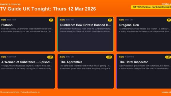 Whats On Tv Tonight Thursday 12 March 2026
