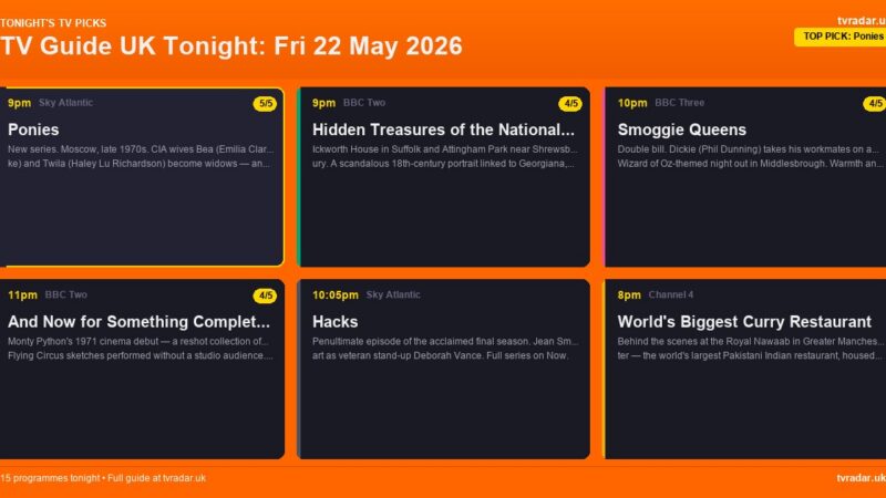 TV Guide UK Tonight: Fri 22 May 2026 – Ponies, Bob Dylan Night & World’s Biggest Curry Restaurant