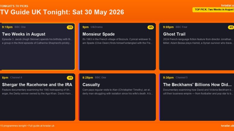 TV Guide UK Tonight: Sat 30 May 2026 – Champions League Final, Britain’s Got Talent Live Final & Shergar Doc