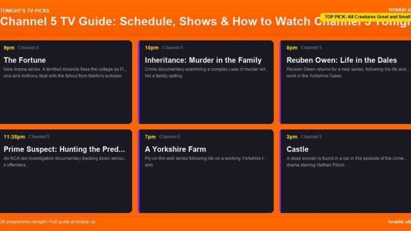 Channel 5 TV Guide: Schedule, Shows & How to Watch Channel 5 Tonight