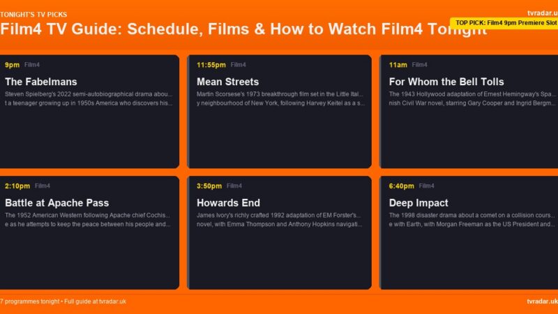 Film4 TV Guide: Schedule, Films & How to Watch Film4 Tonight