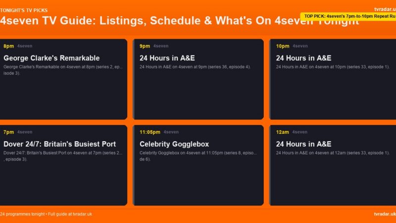 4seven TV Guide: Listings, Schedule & What’s On 4seven Tonight