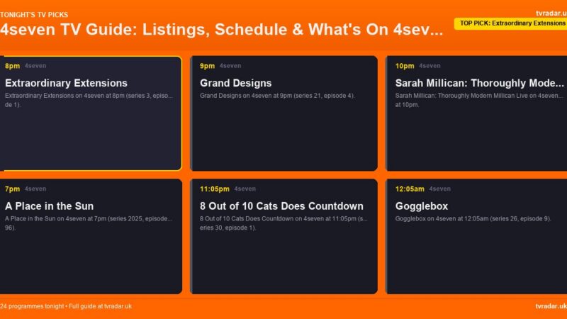4seven TV Guide: Listings, Schedule & What’s On 4seven Tonight
