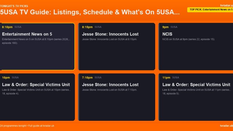 5USA TV Guide: Listings, Schedule & What’s On 5USA Tonight