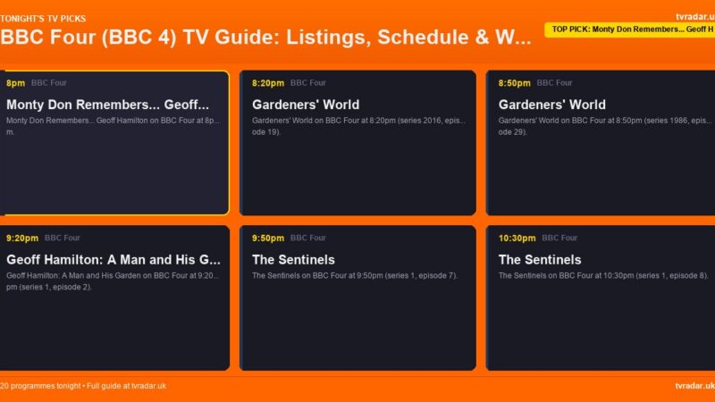 BBC Four (BBC 4) TV Guide: Listings, Schedule & What’s On BBC Four Tonight