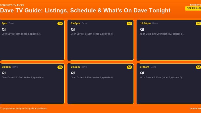 Dave TV Guide: Listings, Schedule & What’s On Dave Tonight