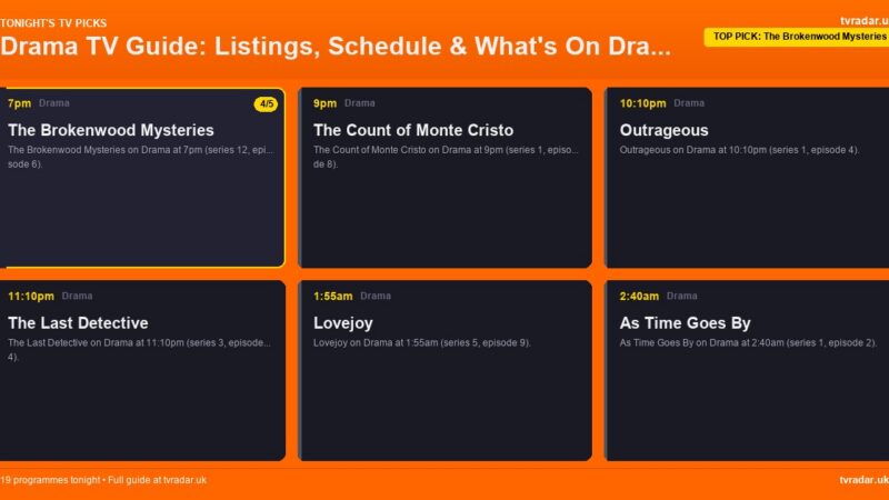 Drama TV Guide: Listings, Schedule & What’s On Drama Tonight