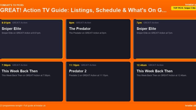 GREAT! Action TV Guide: Listings, Schedule & What’s On GREAT! Action Tonight