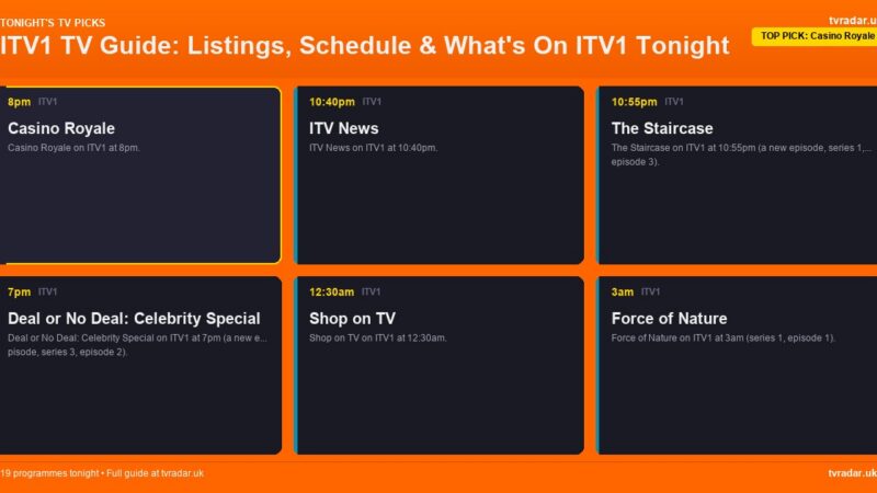 ITV1 TV Guide: Listings, Schedule & What’s On ITV1 Tonight
