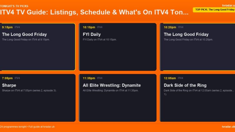 ITV4 TV Guide: Listings, Schedule & What’s On ITV4 Tonight
