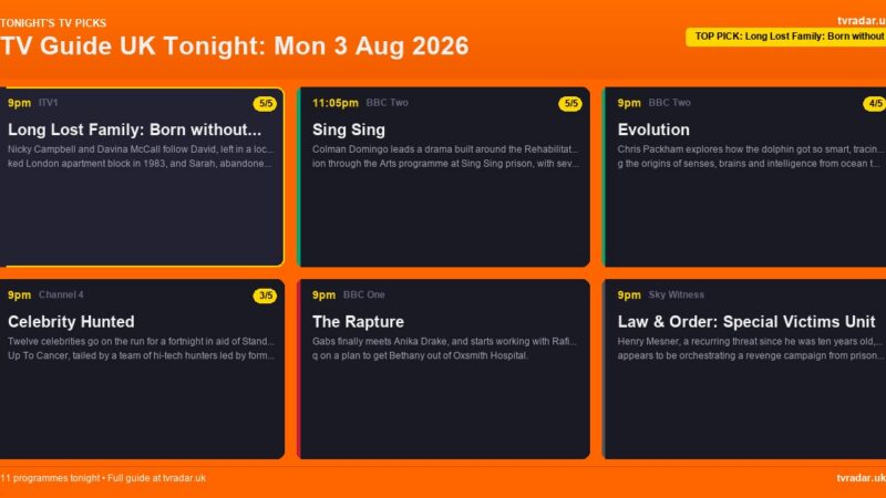 TV Guide UK Tonight: Mon 3 Aug 2026 – Long Lost Family, Celebrity Hunted & EastEnders