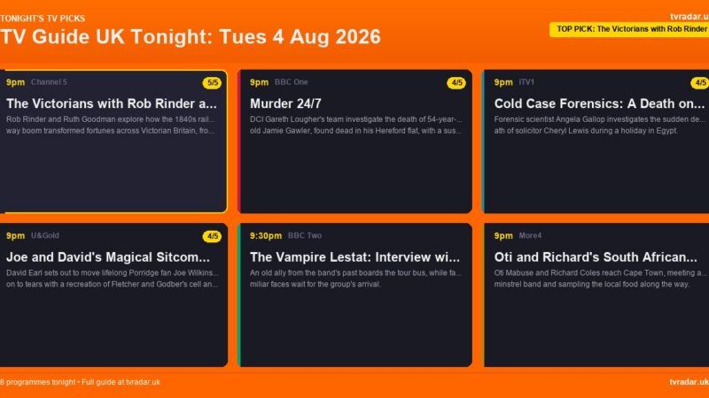 TV Guide UK Tonight: Tues 4 Aug 2026 – The Victorians, Murder 24/7 & EastEnders